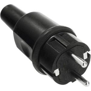 Connector - Zwart - Rubber - Schuko CEE 7/4 - IP44