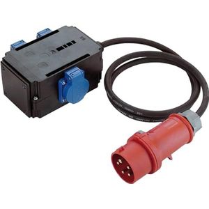 BACHMANN CEE-Adapter 16A 1 Fase, 3x geaard stopcontact IP44 1,5m