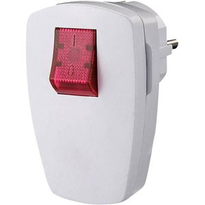 Bachmann CEE 7/7 geaarde stroomstekker | verlichte schakelaar | haaks | wit