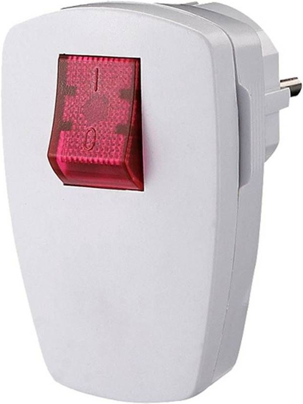 Schuko - CEE 7/7 Stroomstekker - Wit - Kunststof - Haakse Connector