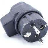 Bachmann - CEE 7/7 Stroomstekker - Haaks - Rubber - Zwart - IP44