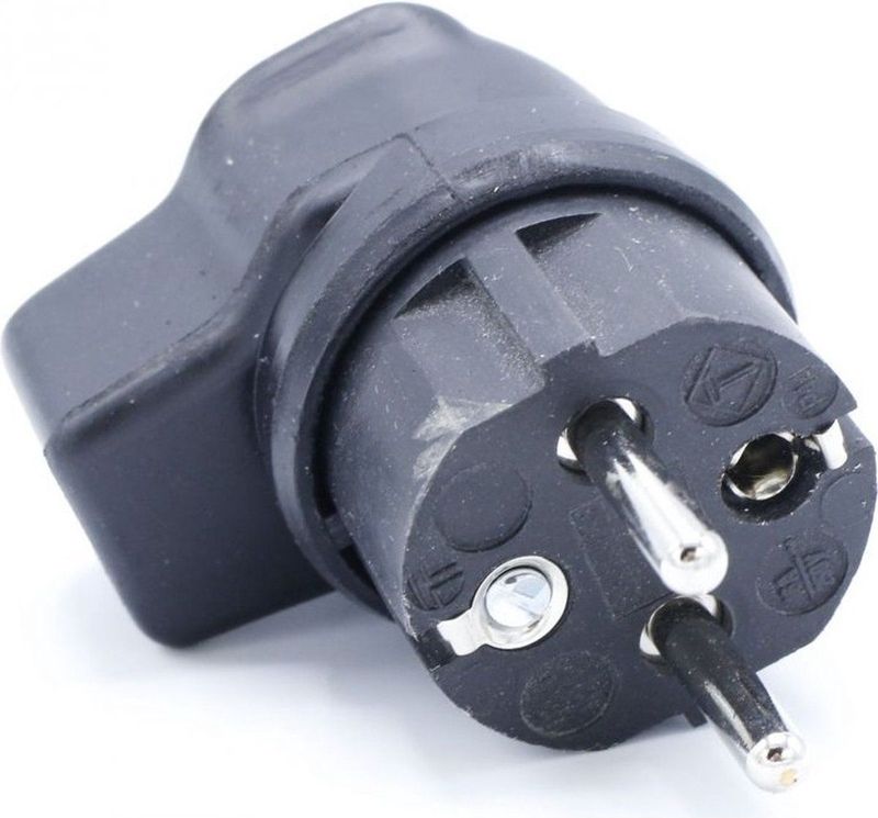 Bachmann - CEE 7/7 Stroomstekker - Haaks - Rubber - Zwart - IP44