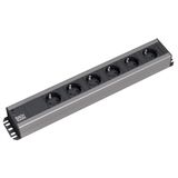BACHMANN Stekkerdoos 6x Geaard Contac - 19-inch Rack-compatibe - 2 M