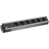 BACHMANN Stekkerdoos 6x Geaard Contac - 19-inch Rack-compatibe - 2 M