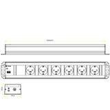 BACHMANN Stekkerdoos 6x Geaard Contac - 19-inch Rack-compatibe - 2 M