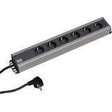 BACHMANN Stekkerdoos 6x Geaard Contac - 19-inch Rack-compatibe - 2 M