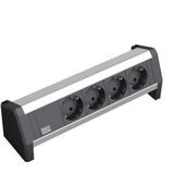 BACHMANN - DESK 1 - Bureauaansluitpanelen - Zwart - 4 Wandcontactdozen