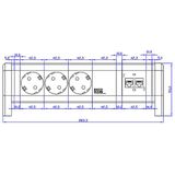 Bachmann Desk 1 power uitbreiding 3 AC-uitgang(en) Zwart