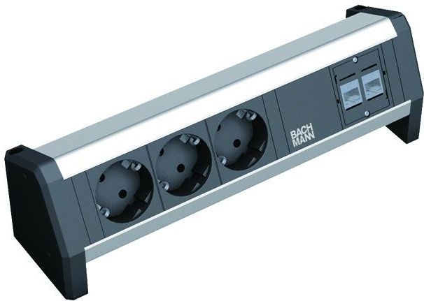 Bachmann Desk 1 power uitbreiding 3 AC-uitgang(en) Zwart