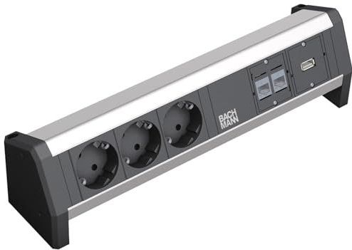 Bachmann - DESK - Verlengsnoer - Zwart - AC 230 V - 3 Aansluitingen