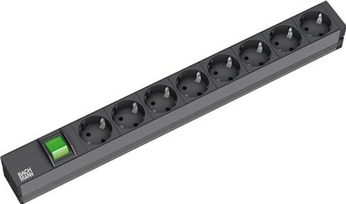 Secomp - Stekkerdoos - Zwart - 8 Uitgangen - Rackmontage - 1U