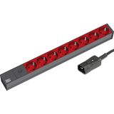 Achmann - 333.538 - IT PDU Basic - Rood - Aluminium - 8x Stroomaansluitingen