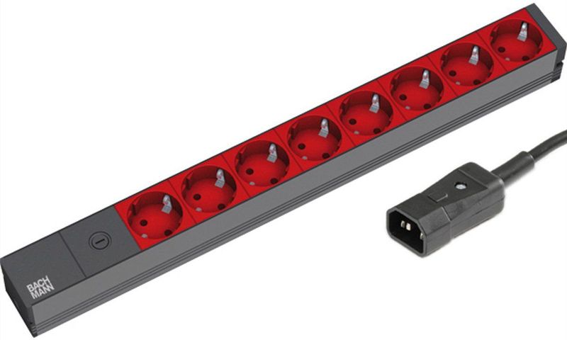 Achmann - 333.538 - IT PDU Basic - Rood - Aluminium - 8x Stroomaansluitingen
