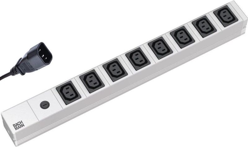 Bachmann - IT PDU Basic - Contactdoosstrook - 8x C13 - Aluminium