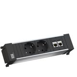 Bachmann Power Frame Klein - 2x Schuko - 2x RJ45 (Cat5e) - 0,1 meter GST18-3® (m) - Zwart