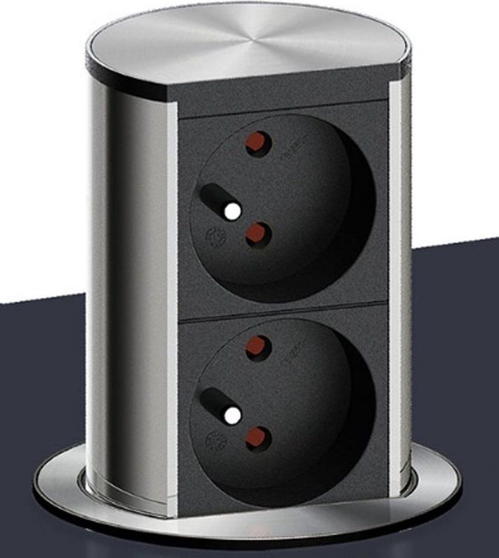 Bachmann - ELEVATOR Stekkerdoos - 2 x UTE FR - 2 m - Aluminium