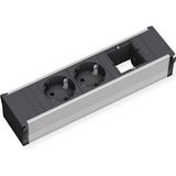 Bachmann CONI - Verlengsnoer - Zwart - Geanodiseerd Aluminium - 2 Uitgangspluggen