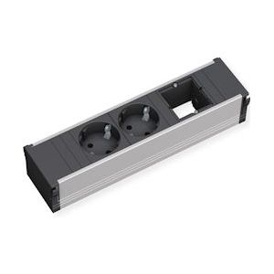 Bachmann CONI 2xSchuko & 1xEmpty Power strip - ALU - Short