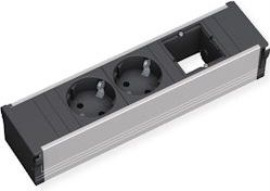 Bachmann CONI - Verlengsnoer - Zwart - Geanodiseerd Aluminium - 2 Uitgangspluggen