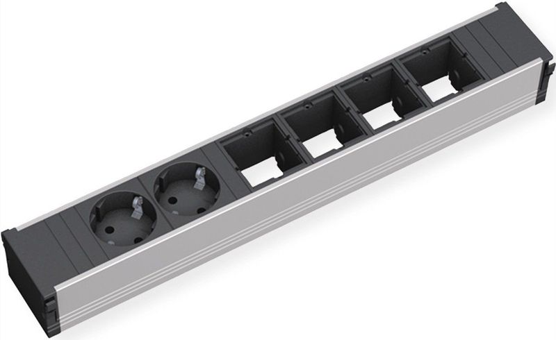 Bachmann - CONI - Verlengsnoer - Zwart - Geanodiseerd Aluminium - 2 Uitgangspluggen