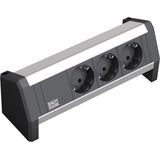 Bachmann - Desktop Stekkerdoos - Zwart/Zilver - 3 Contacten - Wieland GST18®