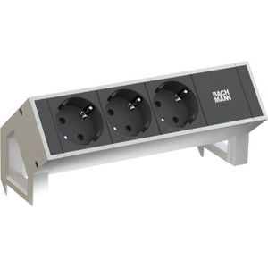 Stekkerdoos - RAL9010 - Aluminium en Kunststof - 3 Schuko Stopcontacten