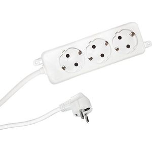 Bachmann stekkerdoos SELLY gniazdo 3x styk uziemiony, handvatten montażowe, wit, 3 m