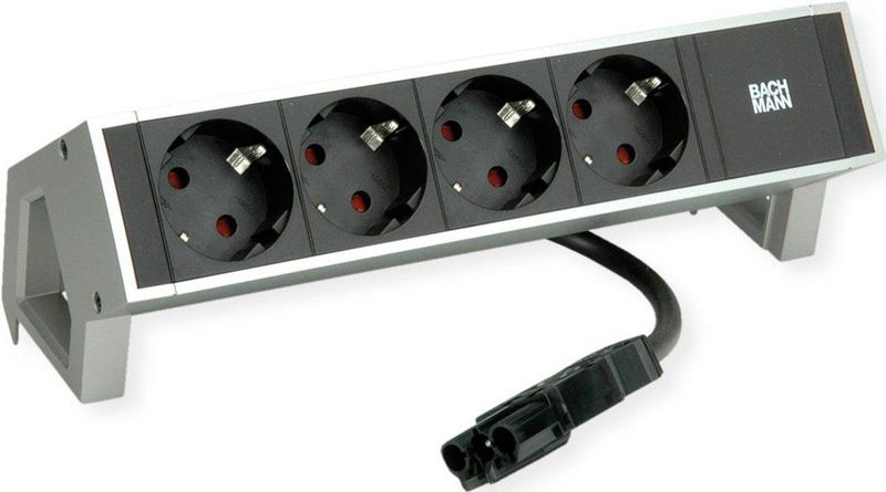 Bachmann - DESK 2 - Stekkerdoos - Wit - 4x Wandcontactdoos CEE 7/3