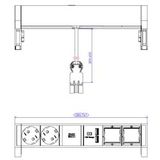 Desk 2 - Stekkerdoos - Aluminium - Ruimtebesparend Ontwerp