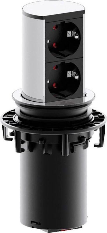 Bachmann Elevator - Inbouw Stopcontact - 2x 230V - RVS deksel - 2 meter aansluitsnoer