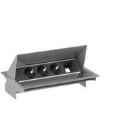 BACHMANN - CONEO Set 3x Geaard Stopcontact 1x ABD Integrated Unit - Zilver - Hoogwaardige Kwaliteit