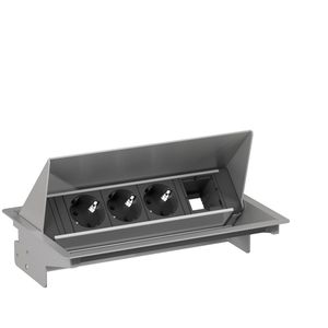 BACHMANN - CONEO Set 3x Geaard Stopcontact 1x ABD Integrated Unit - Zilver - Hoogwaardige Kwaliteit