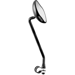 Ergotec spiegel m-88l lange arm 111 x 52 mm aluminium zwart gezandstraald