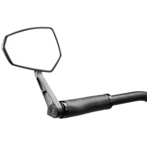 Spiegel Ergotec M-77 korte arm 120 x 80-55 mm aluminium - zwart gezandstraald (K approved)