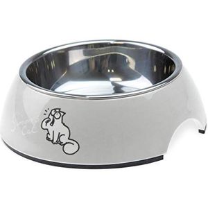 Simon's Cat by Karlie 522103 kattenbak, 14 x 14 x 4,5 cm, 160 ml, lichtgrijs