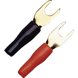 KSI-4P10 Gabelkabelschuh 4 mm² Loch-Ø=5 mm Teilisoliert Schwarz, Rot 10 St. - Sinuslive