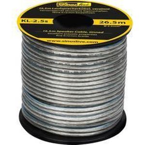 Sinuslive KL-2,5S Luidsprekerkabel 1 x 2.50 mm² Zilver 15.5 m