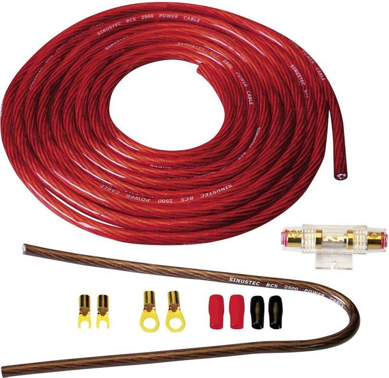 Sinustec - BCS-2500 - Car-HiFi Versterker Aansluitset - 25 mm² - Inclusief 5 Meter Kabel