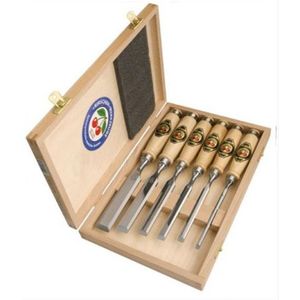 Kirschen - Steekbeitelset - 6-delig - Houten Kist - Speciaal Gereedschapsstaal