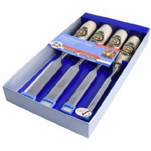 Kirschen 1181000 Stevige beitel Set met Hoorn Beam Handvat 4tlg Stechbeitelsatz Beige/Silver