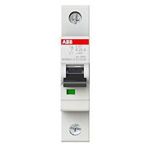 ABB S201-K25 Miniatuur Stroomonderbreker, 1 Pool, Type K, 6/10kA Breaking Capacity, 25 Ampère Stroom (2CDS251001R0517)