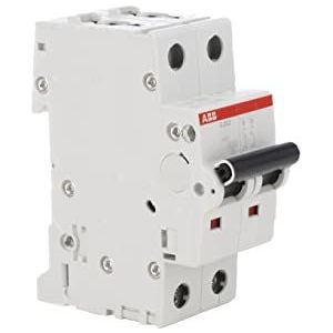 ABB S202M-C2 Miniatuur Stroomonderbreker, 2-polig, Type C, 10/15kA Breaking Capaciteit, 2 Amp Stroom (2CDS272001R0024)