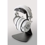 K&M Over Ear 16075 Headsetstatief zwart staal met rubberen houder en slank silhouet