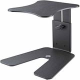 K&M 26774 Monitor tafelstatief zwart, staal - traploos in hoogte verstelbare plank met innovatief design