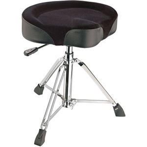K&M 14036 Drummerstoel met gasveer - staal, luxe fluwelen bekleding - flexibele kruk voor drummers, hoog zitcomfort