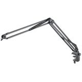 K&M 23840 Mikrofonarm Schwarz aus Stahl - 46-96 cm Länge - Gewindeanschluss mit 3/8“ und 5/8“ - ausrichtbar, stabil