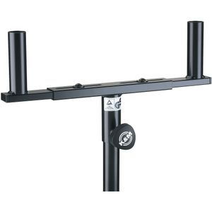 K&M 24105 Baffle voetvork - zwart staal - voor 2 baffles - voor voetbuizen Ø 3,5 cm, steekbaar