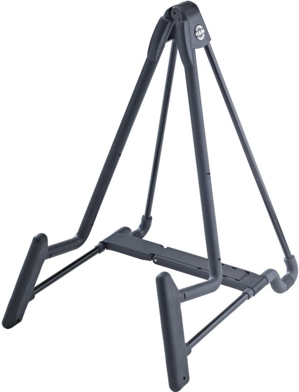 K&M 17581 Heli 2 elektrische gitaarhouder, staal, zwart, breedte 18,5 tot 23 cm