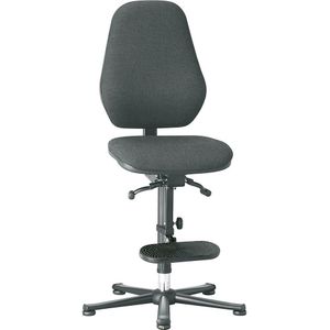 bimos Werkdraaistoel, met ESD-bescherming, gasveer, voetdoppen, opstaphulp, textielbekleding zwart