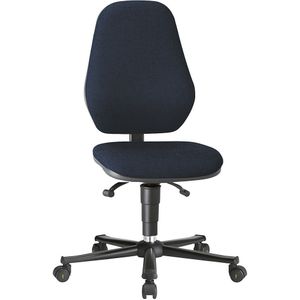 bimos Werkdraaistoel, met ESD-bescherming, met synchroon-mechanisme en gewichtsregeling, met wielen, textielbekleding blauw